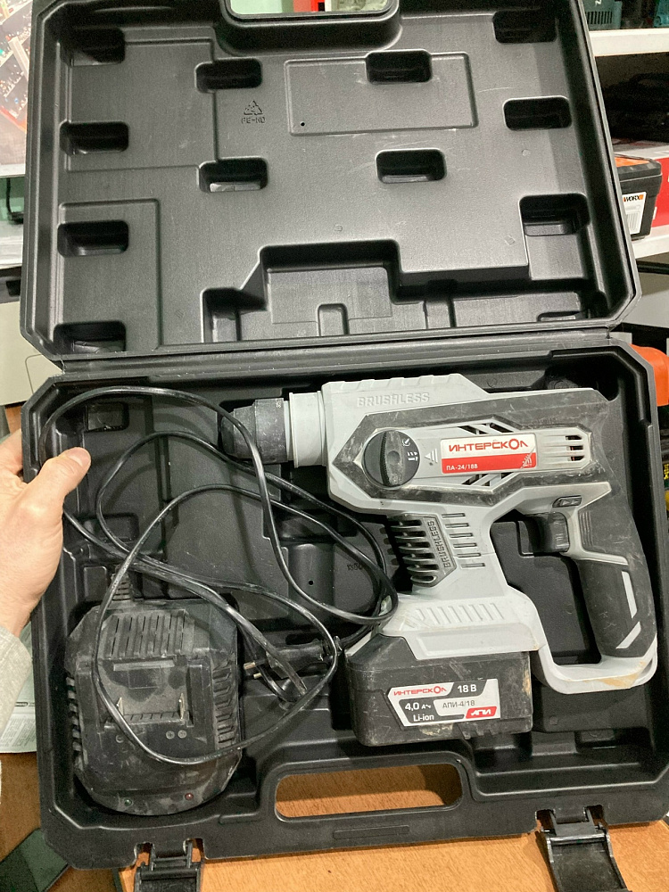 аккумуляторный перфоратор интерскол па-24/18в